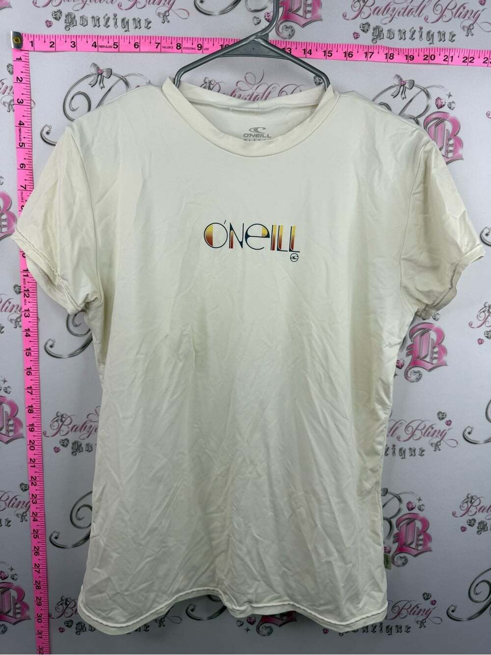O'Neill skins UPF 50+ sun Cream Short-Sleeve Logo Tee with Multicolor Accent